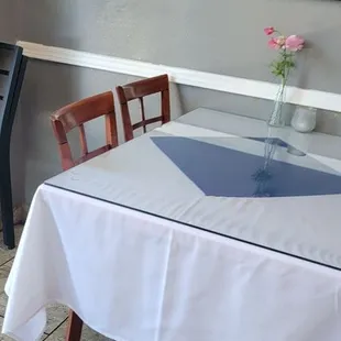 a table and chairs