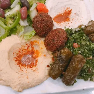 Vegetarian combo. Sub rice with Mediterranean Salad.