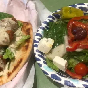 Falafel Pita with Greek Salad