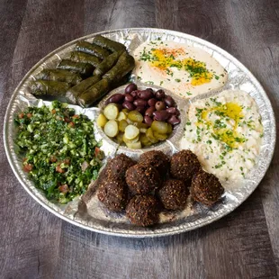 vegetarian catering plate. Gilroy catering. Morgan hill catering, greek and mediterranean food catering.