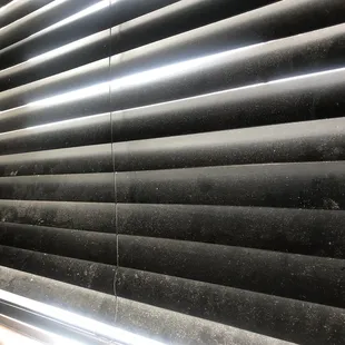 a close up of the blinds