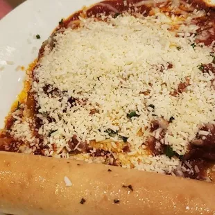 The lasagna with parmesan chese