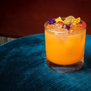 Tequila Cocktail w/ Casamigos tequila, elderflower, rainbow carrot, jasmine honey, Italian amaro, lime