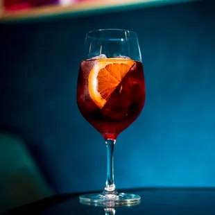 Champagne Cocktail w/Cappelletti, Lillet Rouge, Dimmi, and Fever Tree soda water