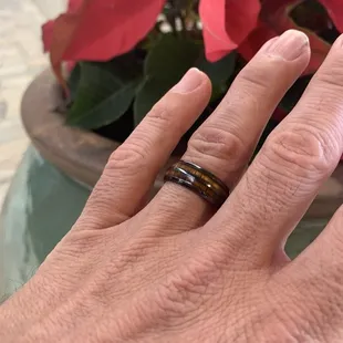 Hawaiian koa and ceramic ring for the next 20 years!
