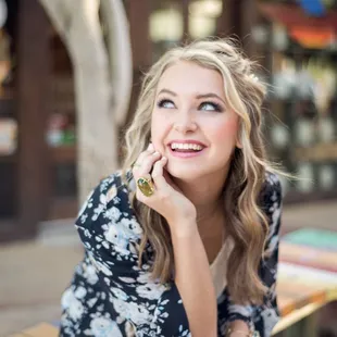 High school senior portraits at in Cosa Mesa with boho kimono
