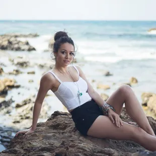 High school senior portraits at Corona Del Mar Beach