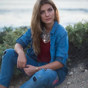 Portrait session at Corona Del Mar Beach at sunset