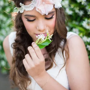 High school senior portraits at in Newport beach with boho flower crown and dress