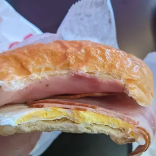 Ham, cheese, egg sandwich.