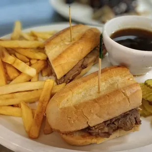 a sandwich and fries