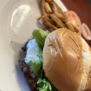 Burger and fries