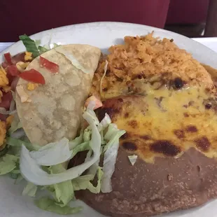 #2 cheese enchilada and taco plate