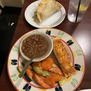 L13. Citrus Pepper Salmon Lunch and Ala carte ground beef taco