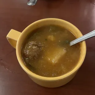 Cup of Albondigas Soup