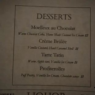 menu