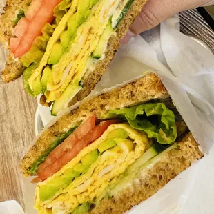 Custom egg veggie sandwich