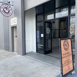 the entrance to the restaurant