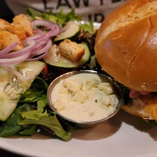 a sandwich and salad