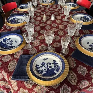 a table set for a formal dinner