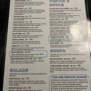 Food menu