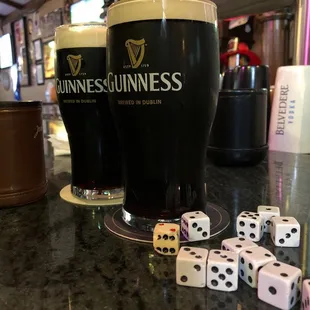 Dice and Guinness! Love this place! TGIF!