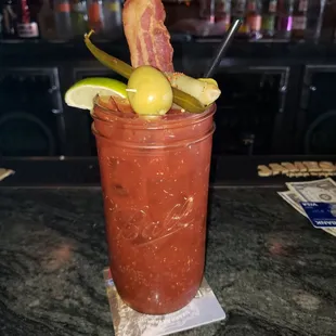 Hands down the best damn Bloody Mary I've ever had. Made from scratch right in front of you. $11 per glass, and worth every penny.