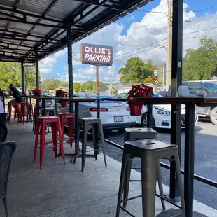 Plenty of outdoor seating and great parking