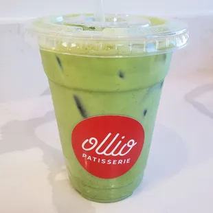 Iced unsweetened matcha latte