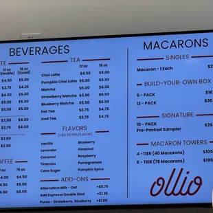 menu