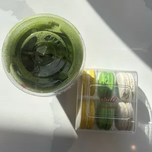 Matcha + macarons