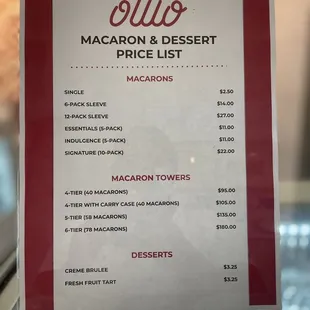 menu