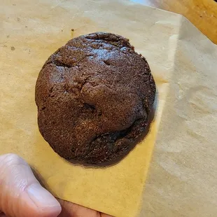 Double chocolate cookie. $2.50 April 2024