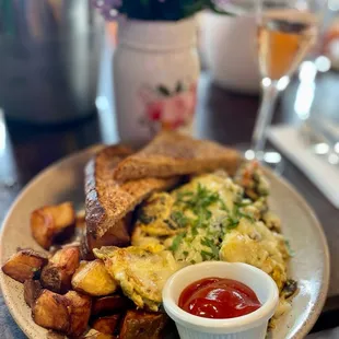 Leek and mushroom omelette