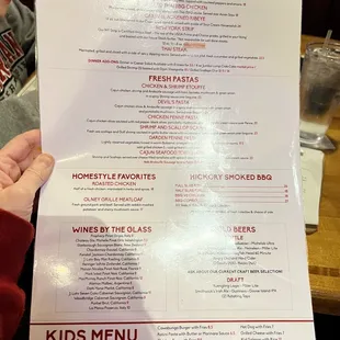 a menu for a restaurant
