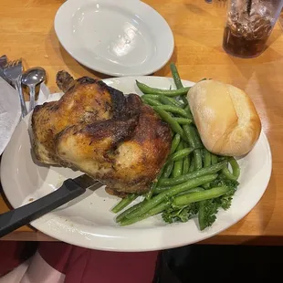 Roasted Chicken with green beans