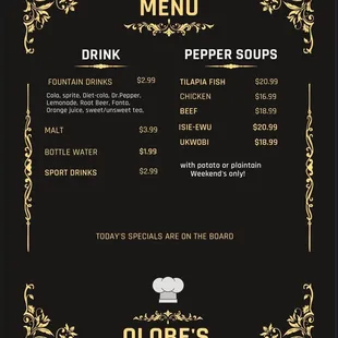 Food menu