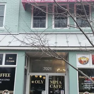 the front of the building