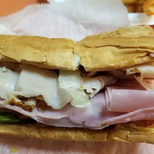 Ham and Turkey sub with bacon