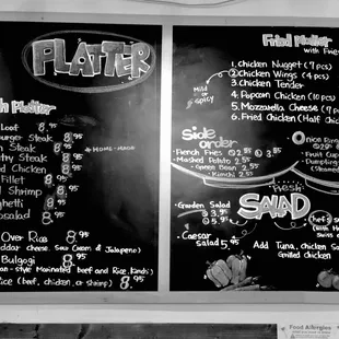 Platters/Salad Menu