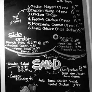 Fried Platters/Salads Menu