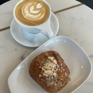 Vanilla Latte and Chocolate Almond Croissant