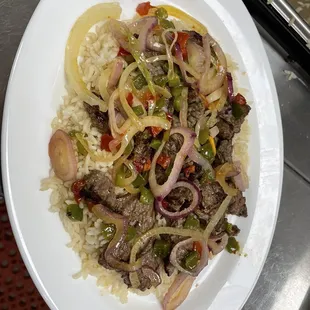 a white plate of food