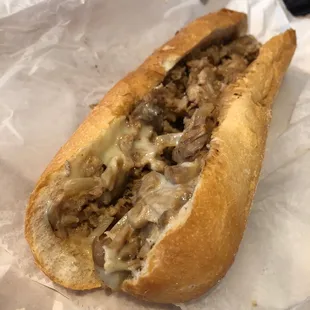 Chicken cheesesteak. Fried onions + mushrooms. Perfect.