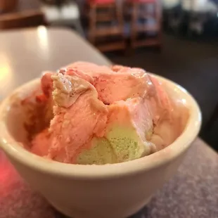 Spumoni ice cream.   With cherry chunks the only way to eat it