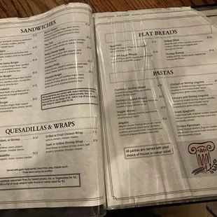 Wrinkled menu pages
