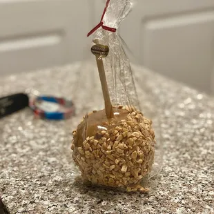 a caramel on a stick