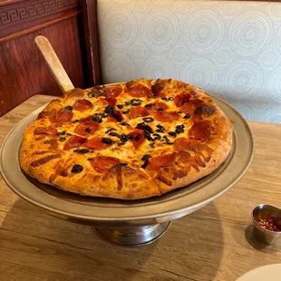 Pizza would be comparable to a frozen pizza well cooked.