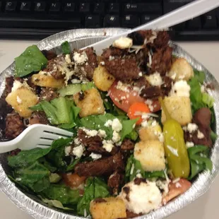 Greek with steak tips. So good!