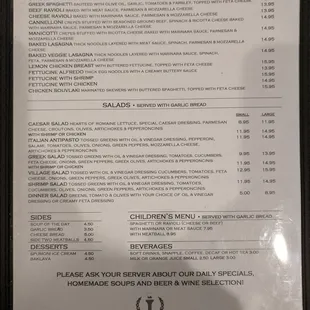 menu